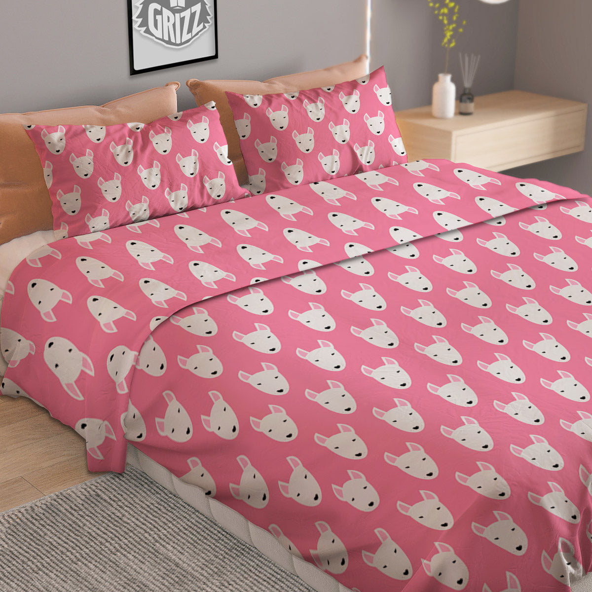 Cannabis Leaf Pink And Green Print Duvet Cover Bedding Set