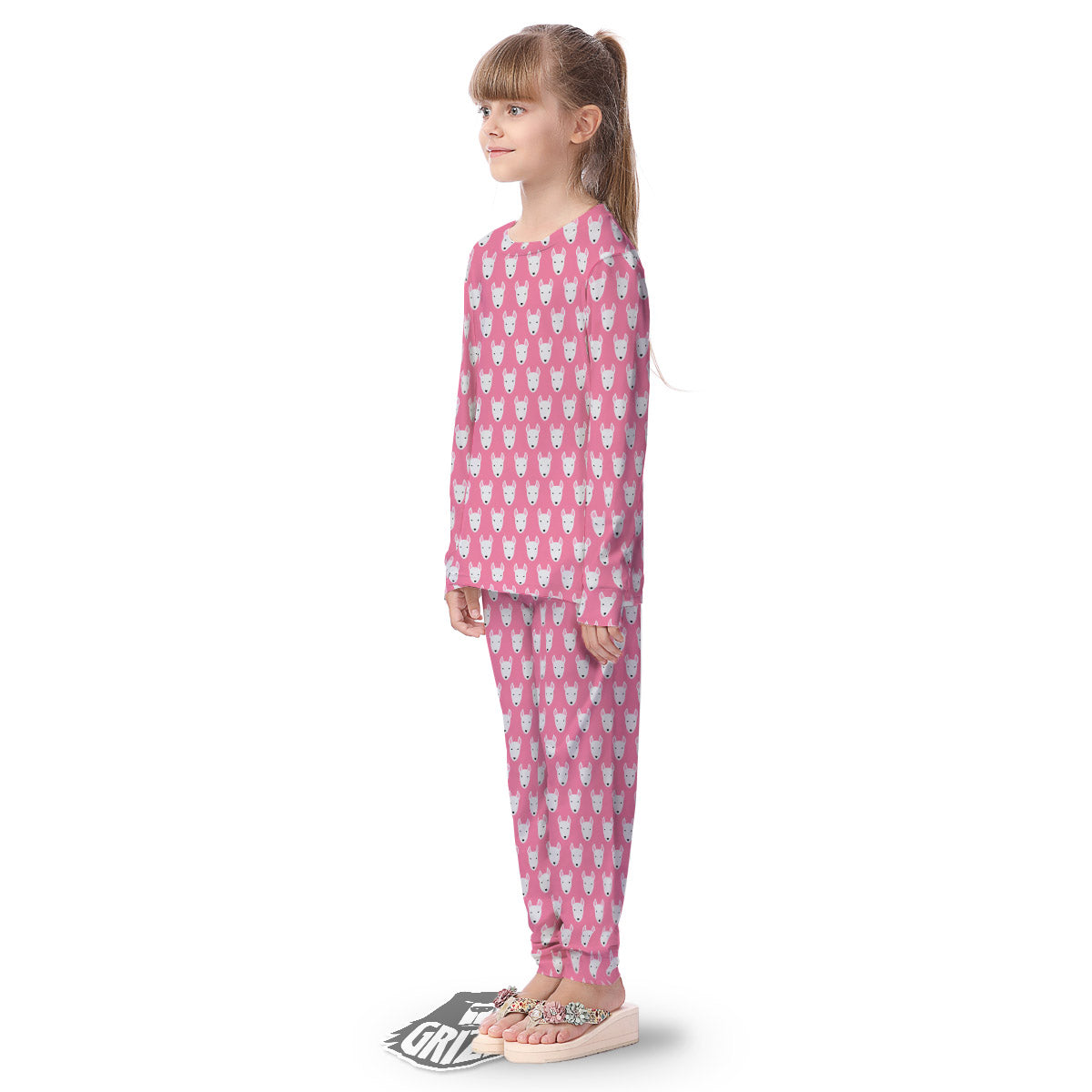 Bull Terrier Faces Cute Print Pattern Kid's Pajamas-grizzshop