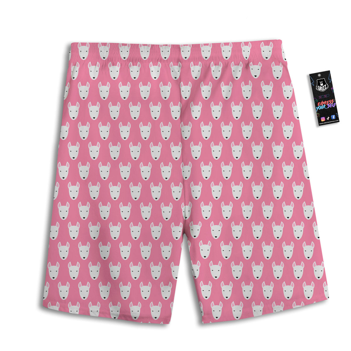 Bull Terrier Faces Cute Print Pattern Men's Athletic Shorts