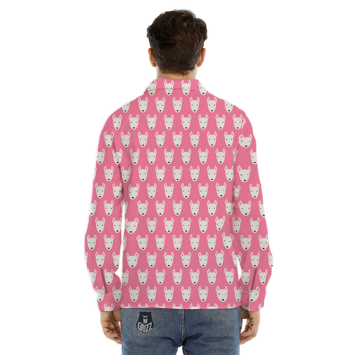 Bull Terrier Faces Cute Print Pattern Men's Dress Shirts-grizzshop