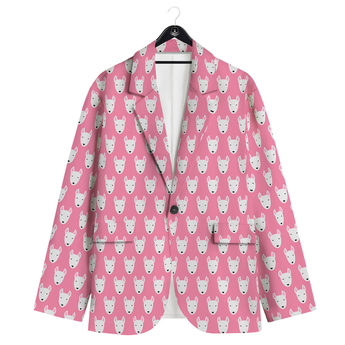 Bull Terrier Faces Cute Print Pattern Men's Sport Coat-grizzshop