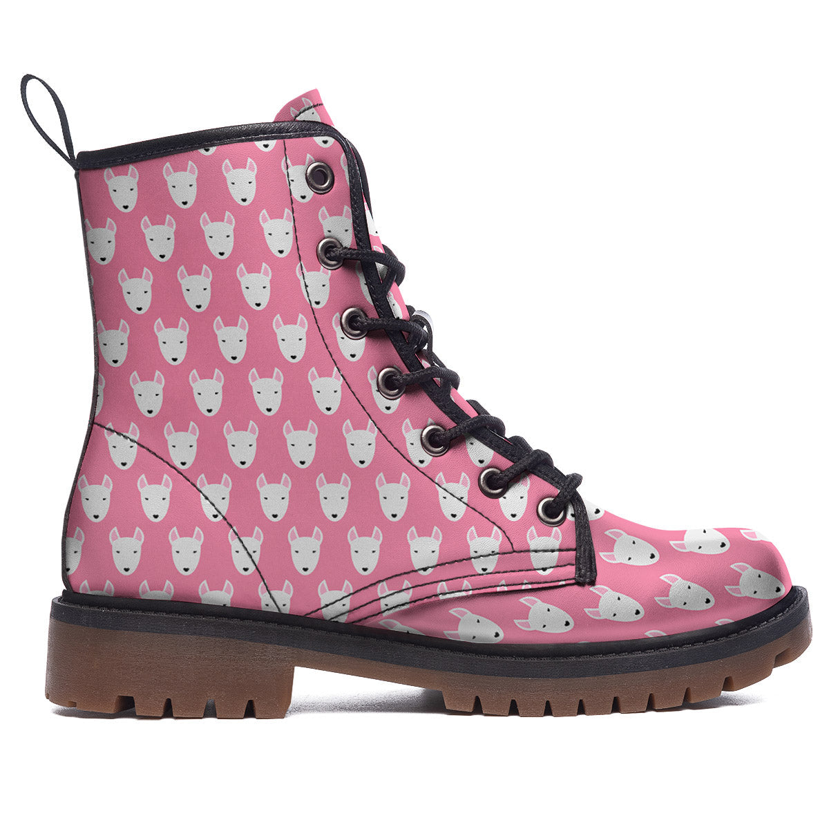 Bull Terrier Faces Cute Print Pattern Work Boots-grizzshop