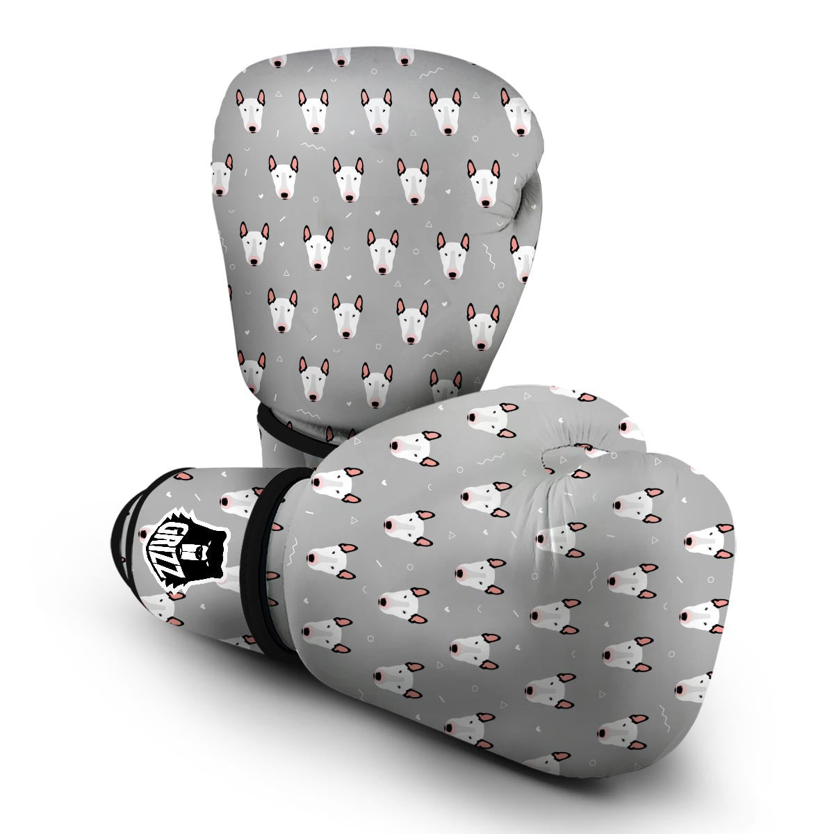 Bull Terrier Glay Pattern Print Boxing Gloves-grizzshop