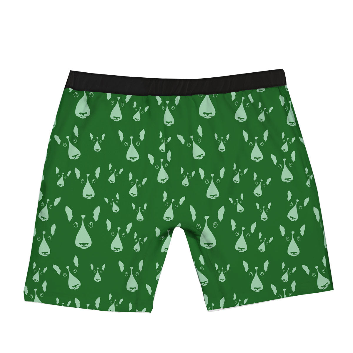 Bull Terrier Green Print Pattern Boxer Briefs-grizzshop