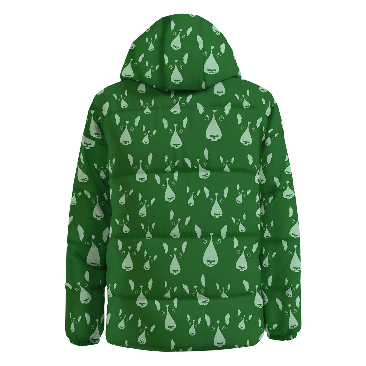 Bull Terrier Green Print Pattern Down Jacket-grizzshop