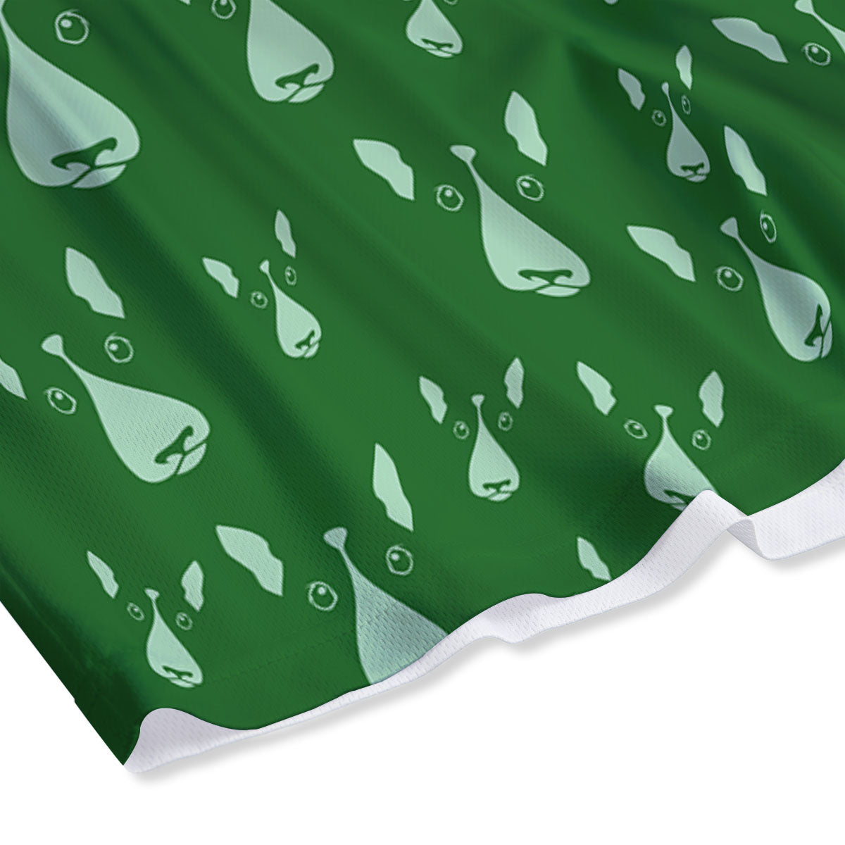 Bull Terrier Green Print Pattern Mesh Shorts