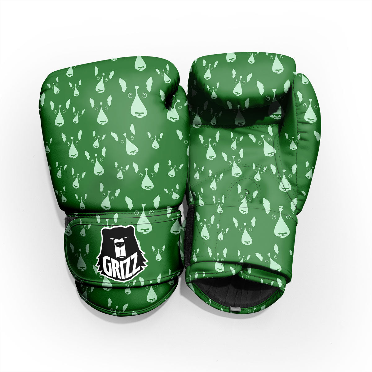 Bull Terrier Green Print Pattern Pro Boxing Glove