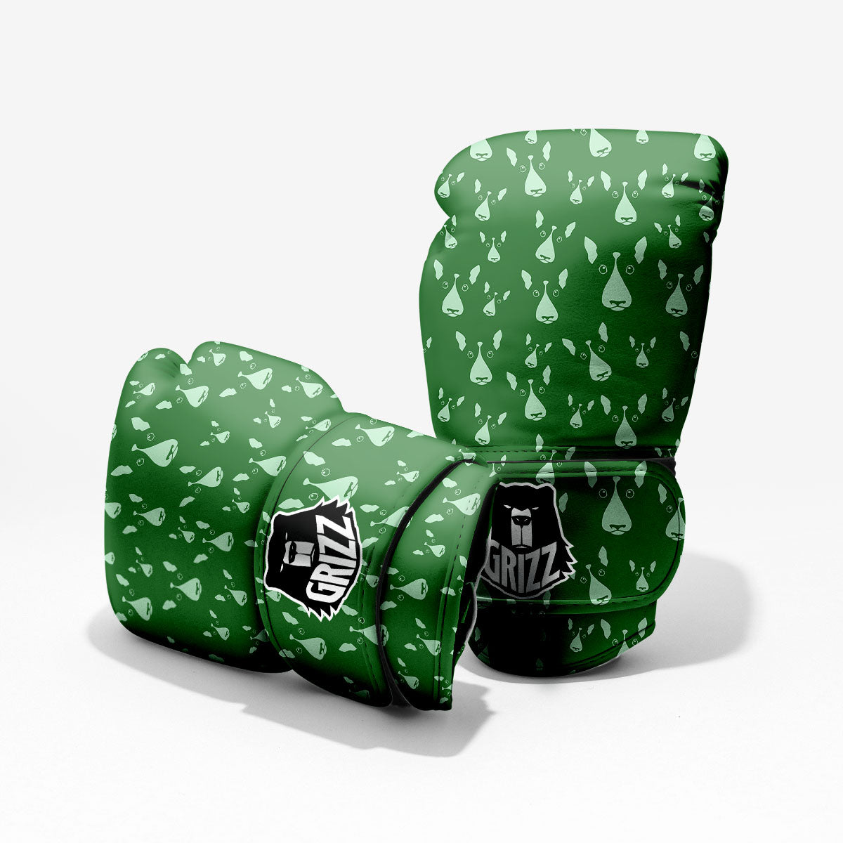 Bull Terrier Green Print Pattern Pro Boxing Glove