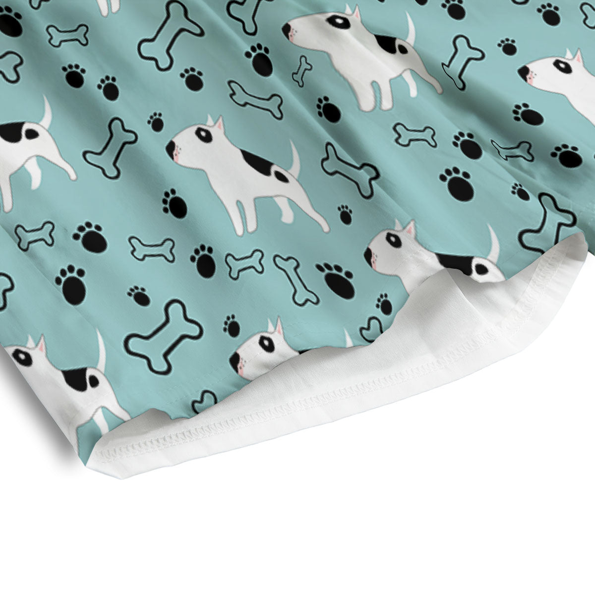 Bull Terrier Laurel Green Print Pattern Men's Athletic Shorts