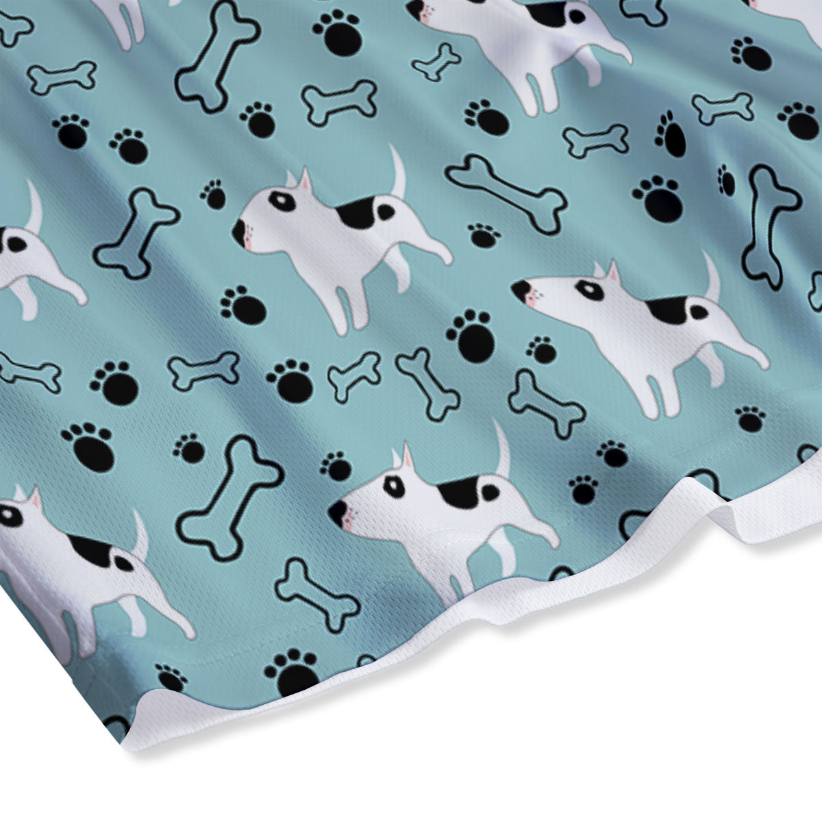 Bull Terrier Laurel Green Print Pattern Mesh Shorts