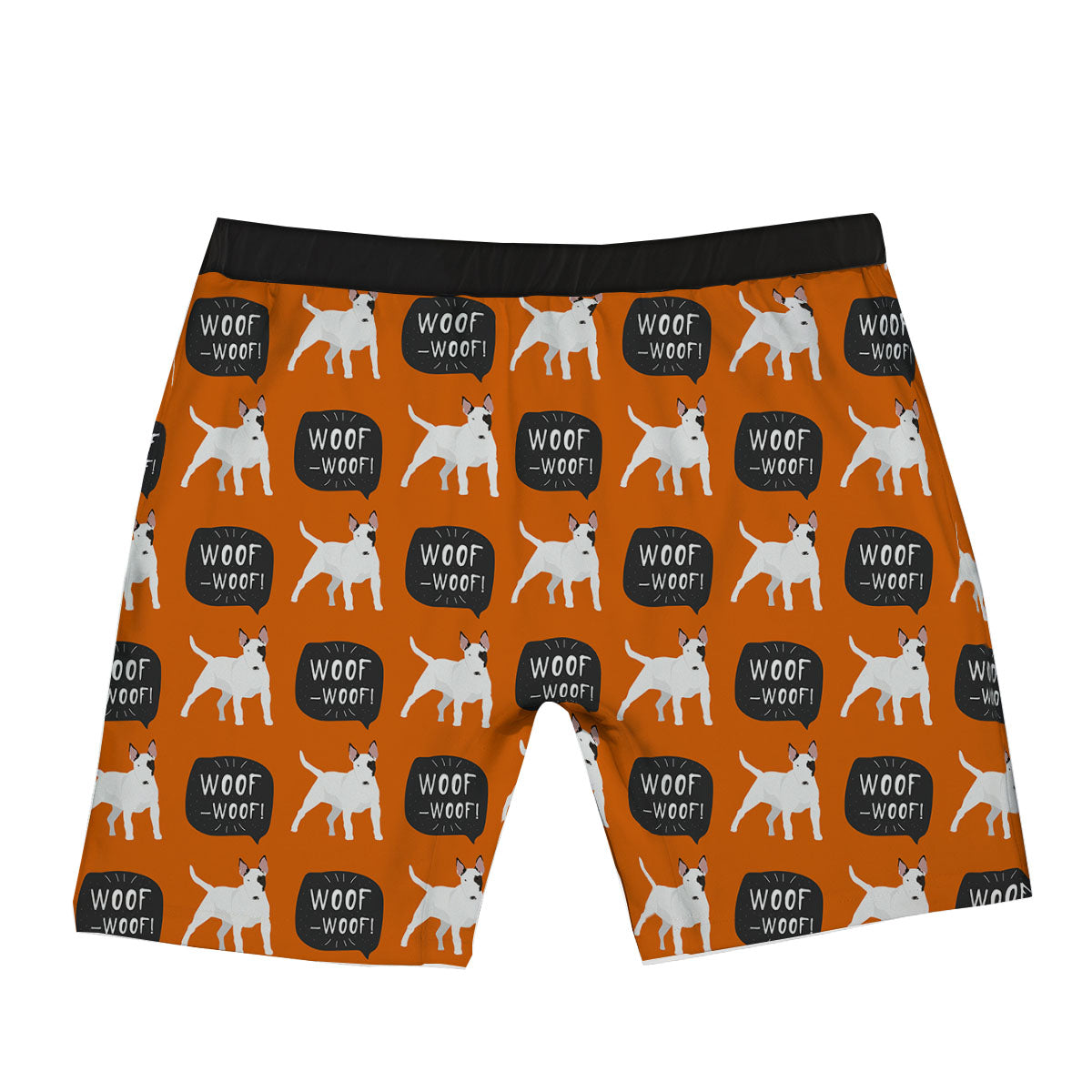 Bull Terrier Orange Print Pattern Boxer Briefs-grizzshop