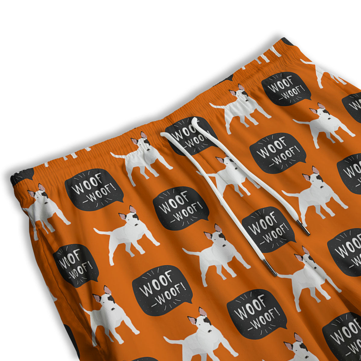 Bull Terrier Orange Print Pattern Men's Athletic Shorts