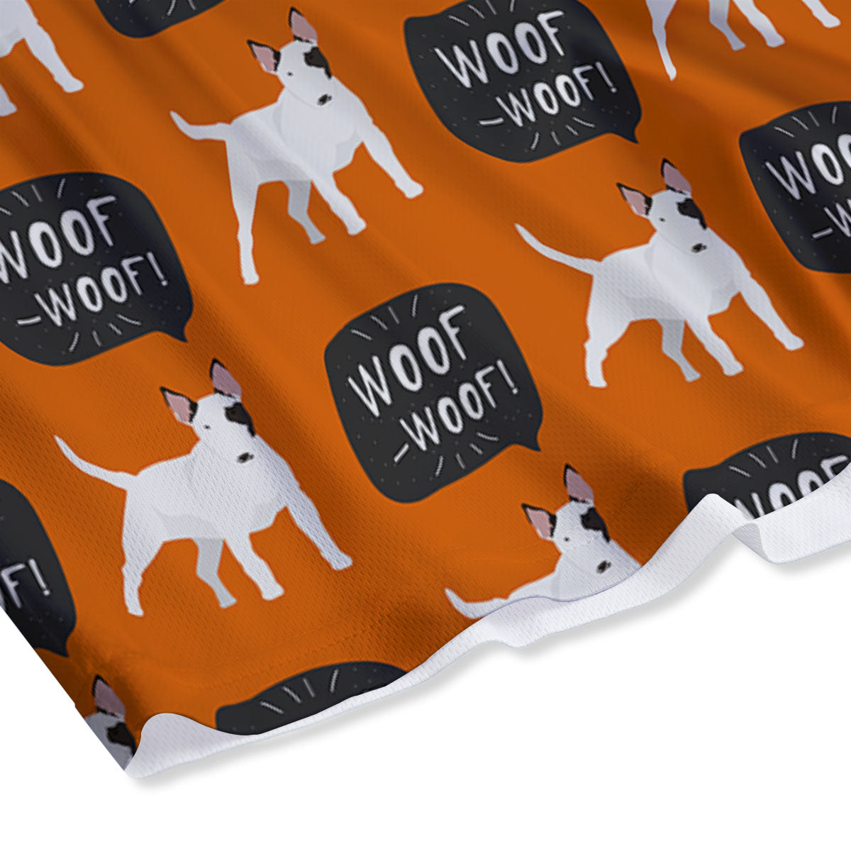 Bull Terrier Orange Print Pattern Mesh Shorts