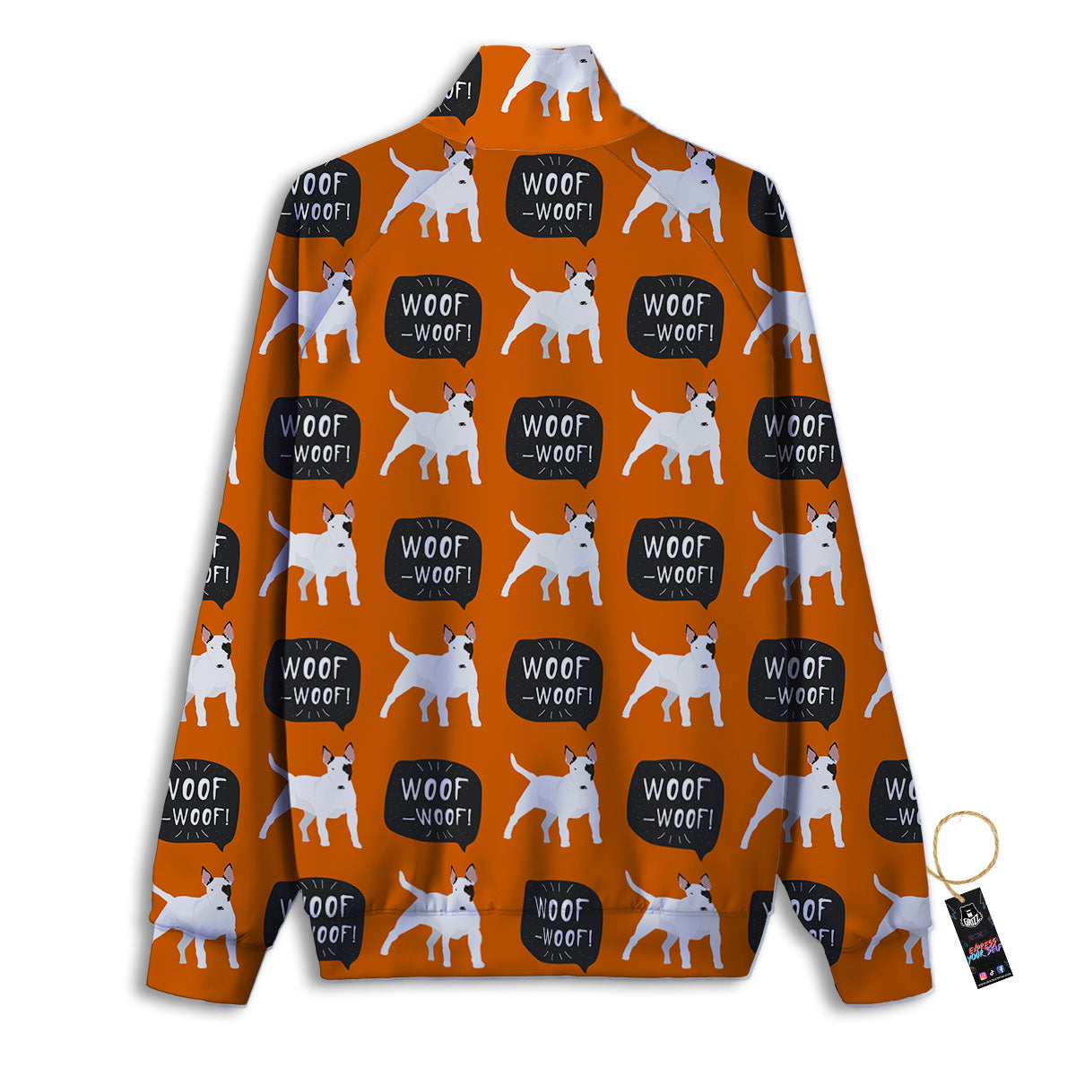 Bull Terrier Orange Print Pattern Track Jacket-grizzshop