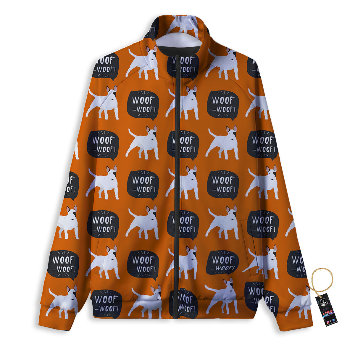 Bull Terrier Orange Print Pattern Track Jacket-grizzshop