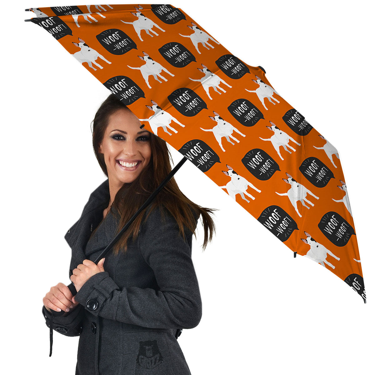 Bull Terrier Orange Print Pattern Umbrella-grizzshop