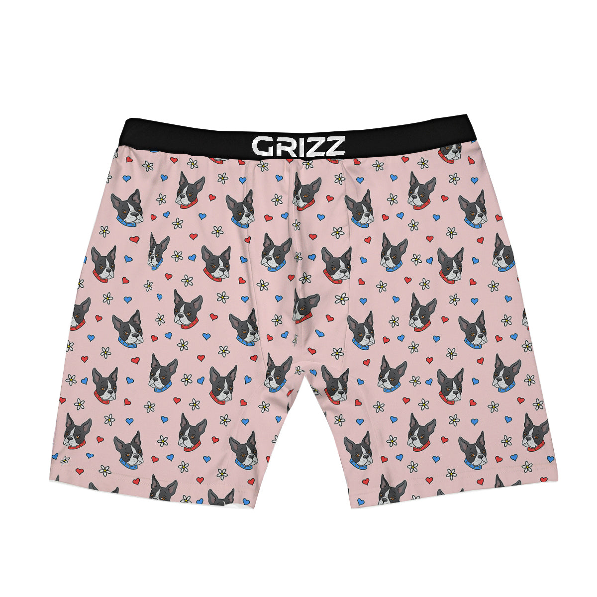 Bull Terrier Pink Print Pattern Boxer Briefs-grizzshop