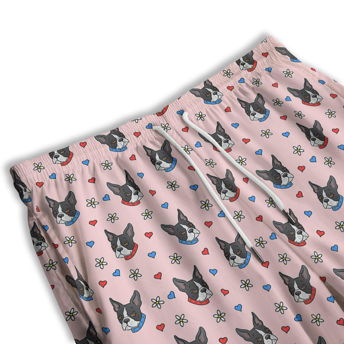 Bull Terrier Pink Print Pattern Men's Athletic Shorts