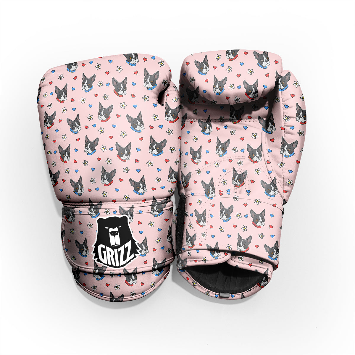 Bull Terrier Pink Print Pattern Pro Boxing Glove