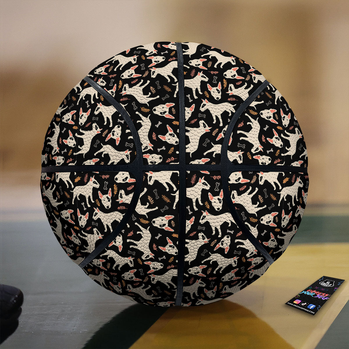 Buffalo Check Lava Orange Print Pattern Basketball