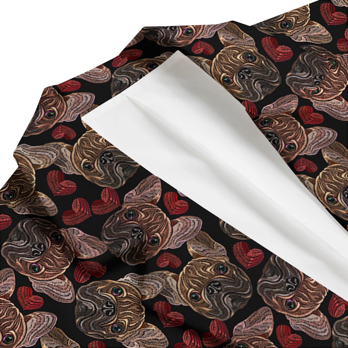 Bulldog Crochet Pattern Print Men's Blazer-grizzshop