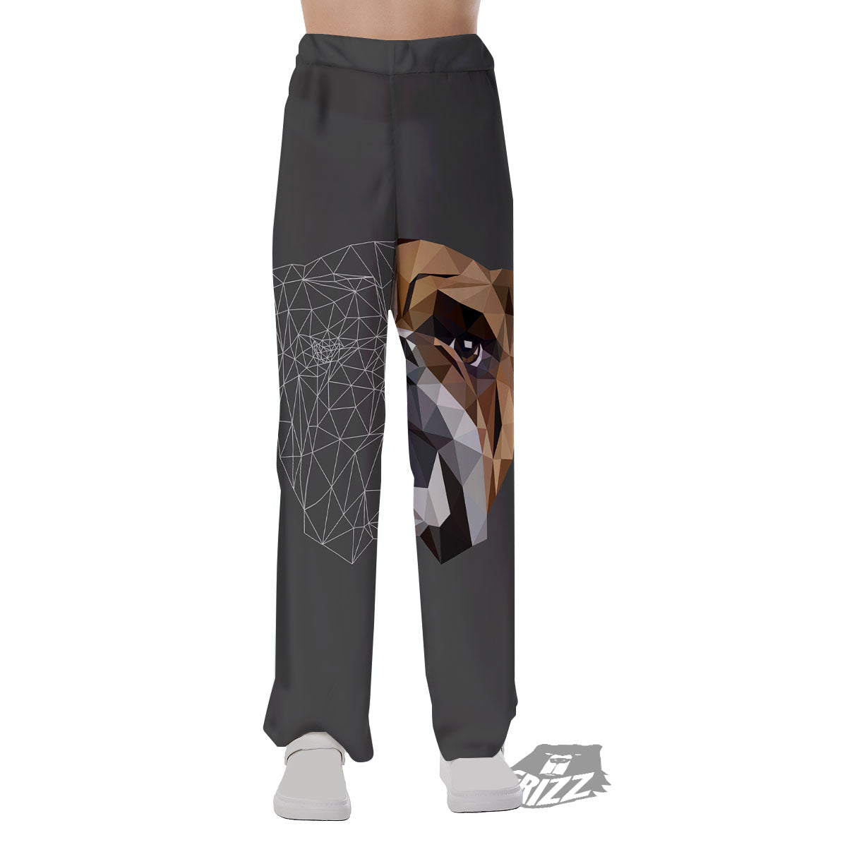 Bulldog Geometric English Print Pajama Pants-grizzshop