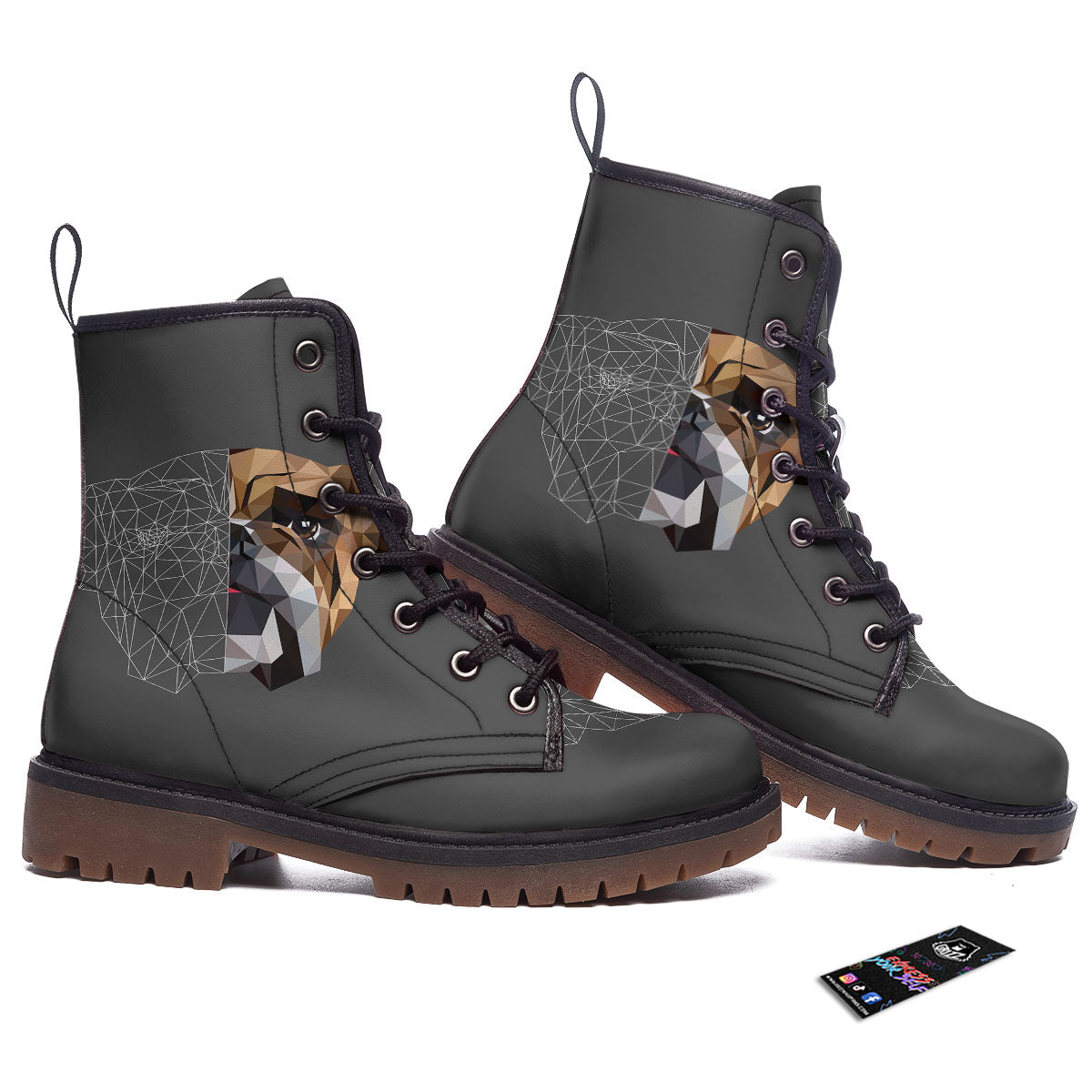 Bulldog Geometric English Print Work Boots-grizzshop