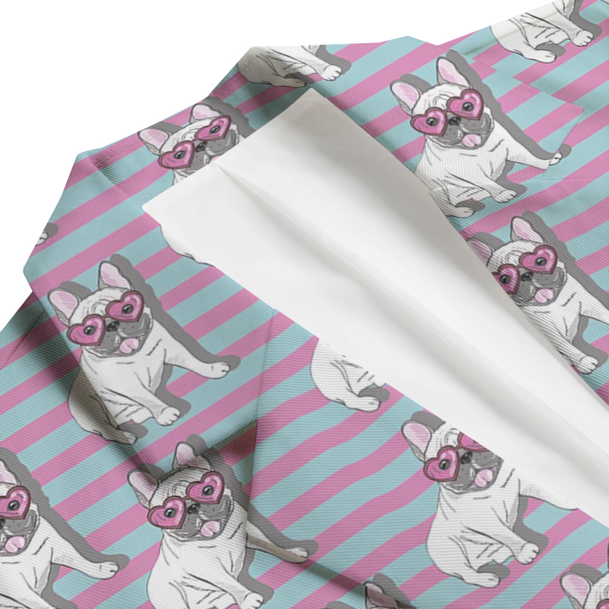 Bulldog Heart Sunglasses Pattern Print Men's Blazer-grizzshop