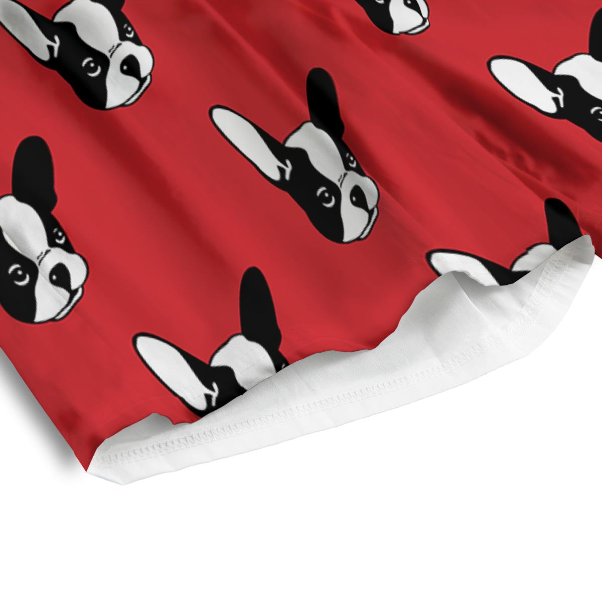 Bulldog Red French Print Pattern Men's Athletic Shorts