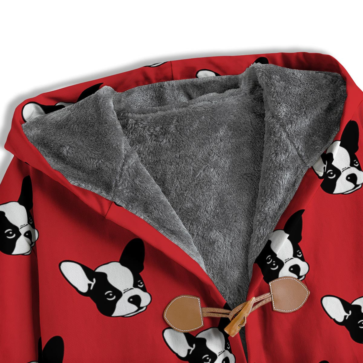 Bulldog Red French Print Pattern Men's Windbreaker Jacket-grizzshop