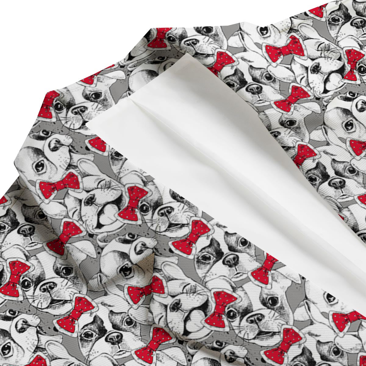 Bulldog Tuxedo Pattern Print Men's Blazer-grizzshop