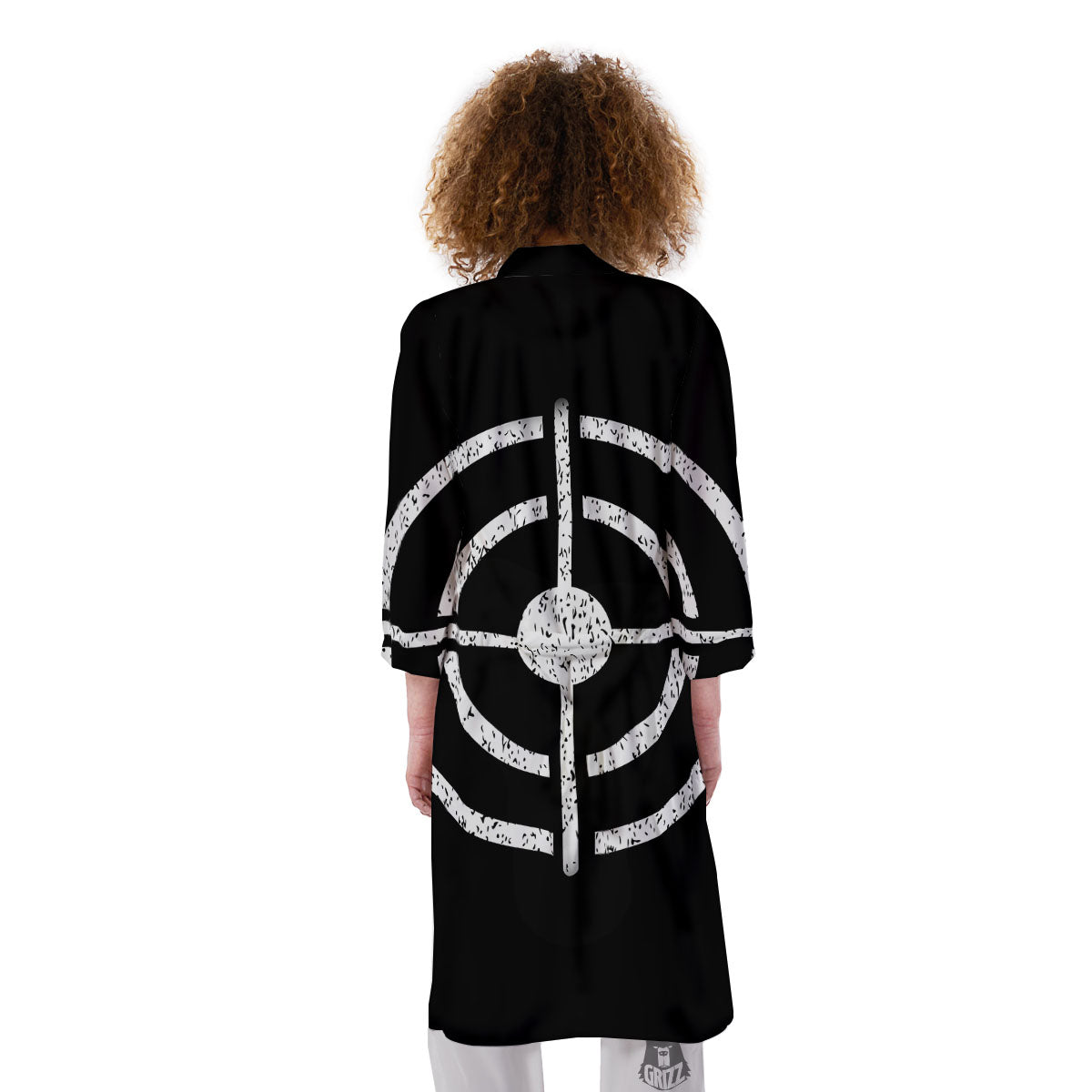 Bullseye Target Grunge Print Kimono-grizzshop
