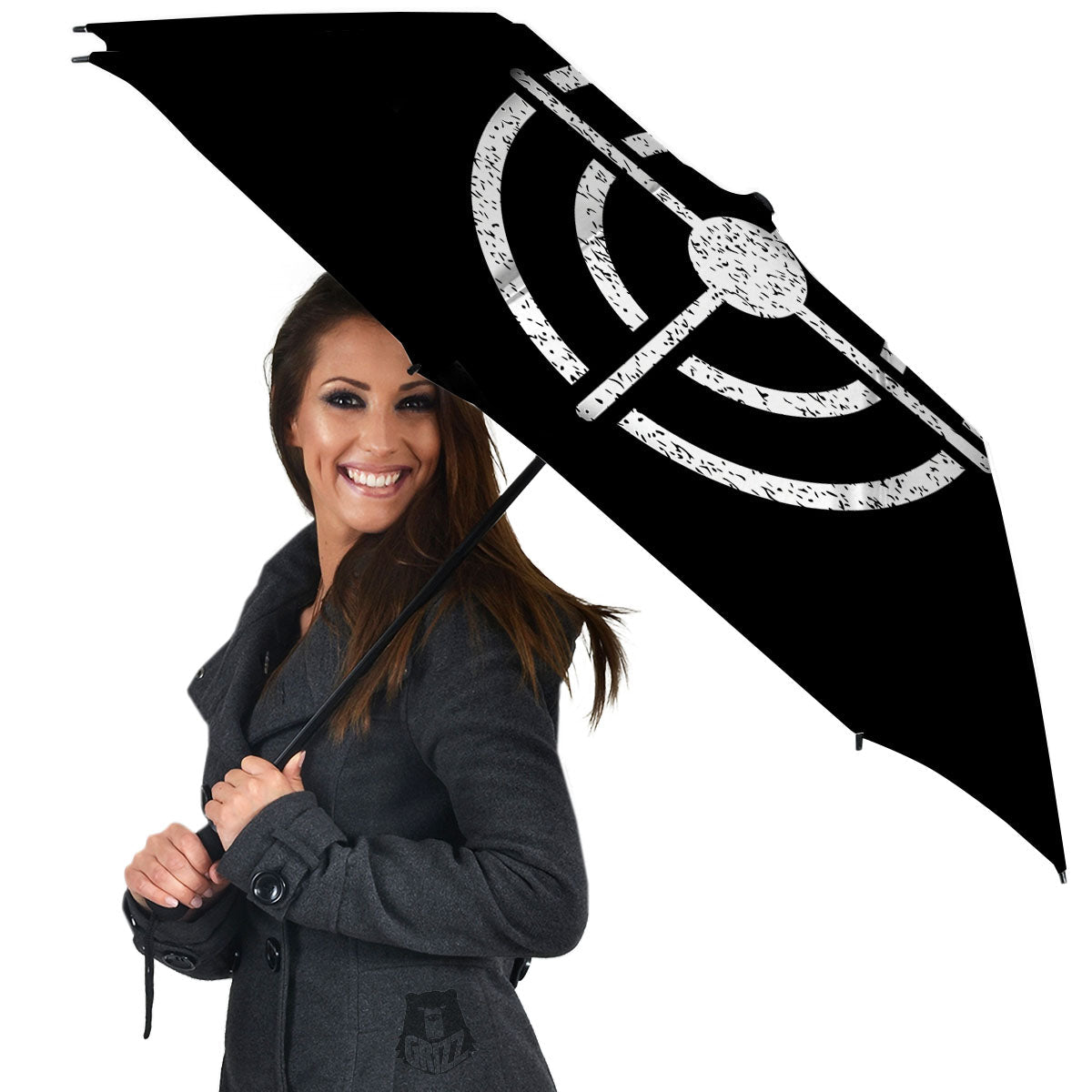 Bullseye Target Grunge Print Umbrella-grizzshop