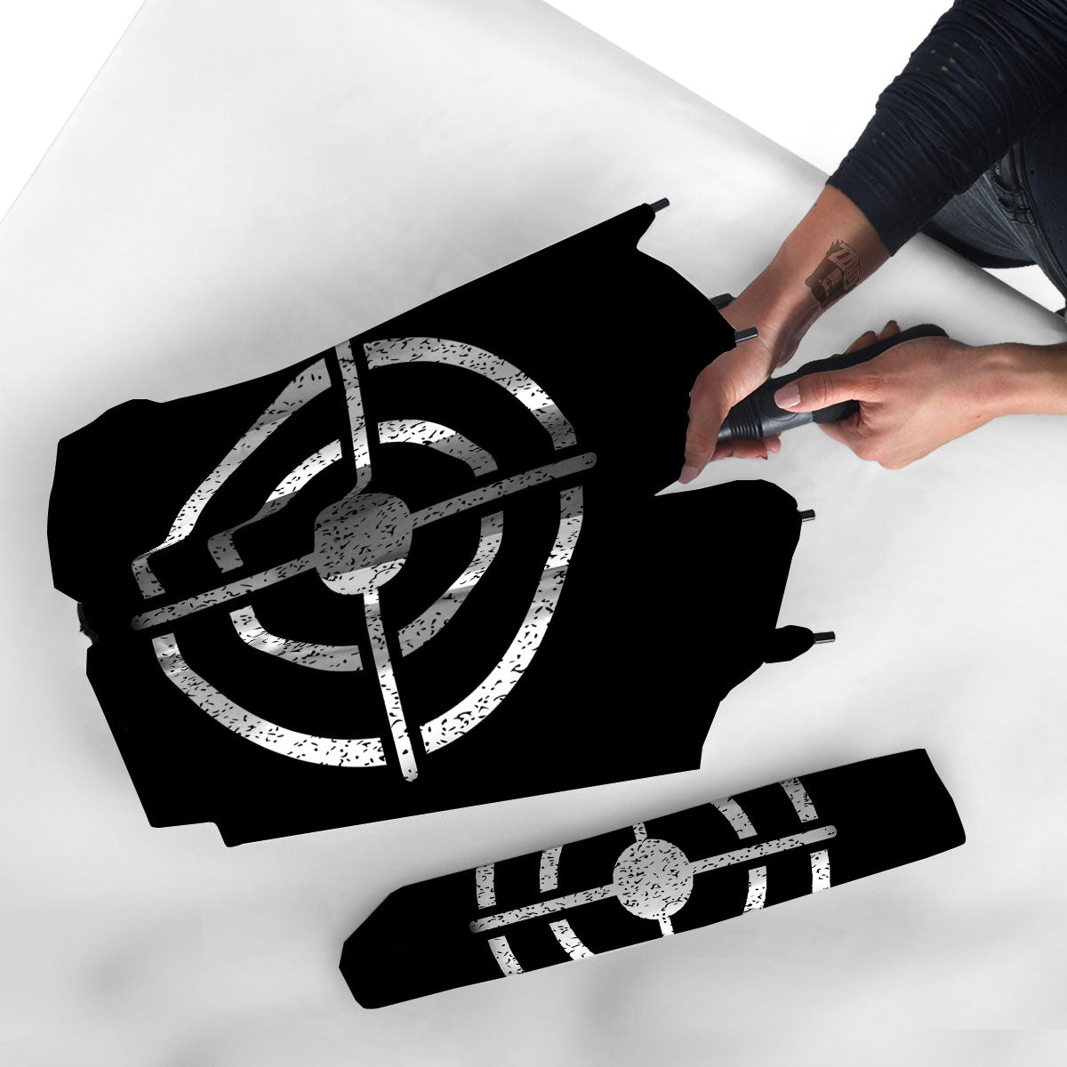 Bullseye Target Grunge Print Umbrella-grizzshop