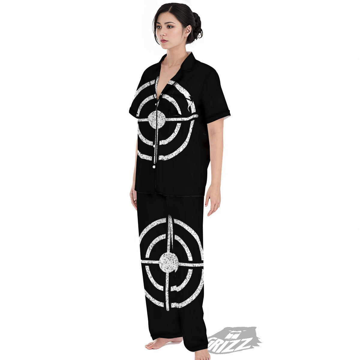 Bullseye Target Grunge Print Women's Pajamas Set-grizzshop