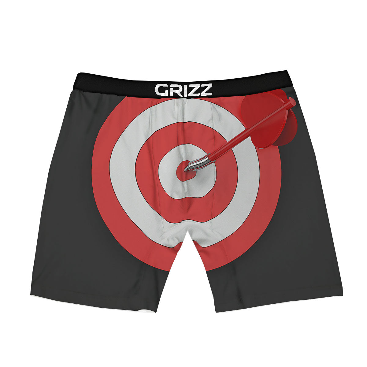 Bullseye Target White And Red Print Boxer Briefs-grizzshop
