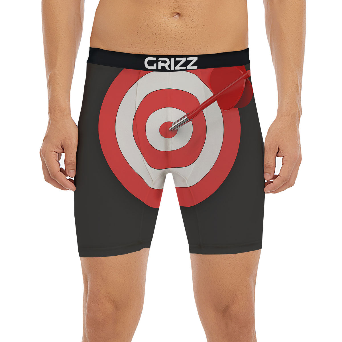 Bullseye Target White And Red Print Boxer Briefs-grizzshop