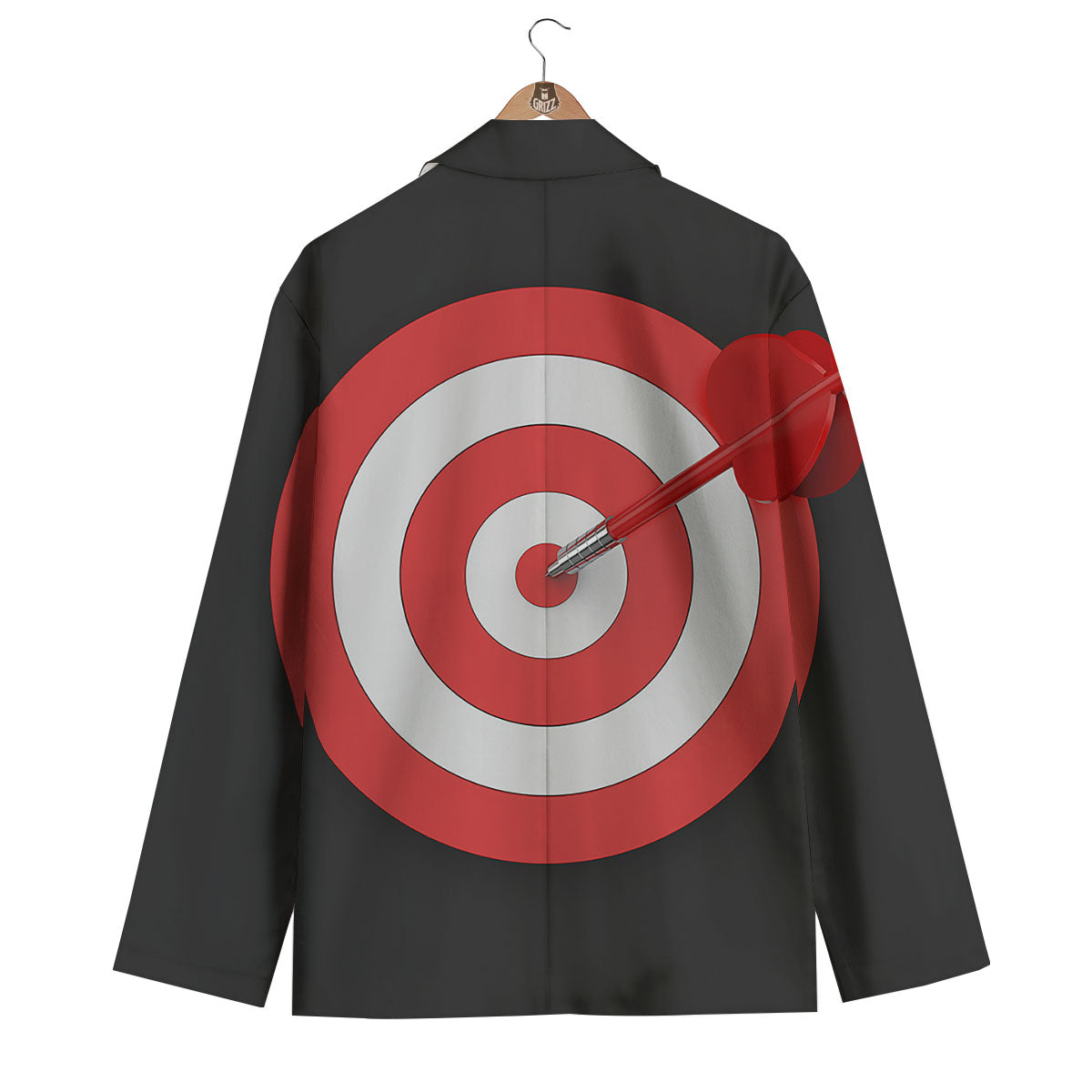 Bullseye Target White And Red Print Men's Blazer-grizzshop