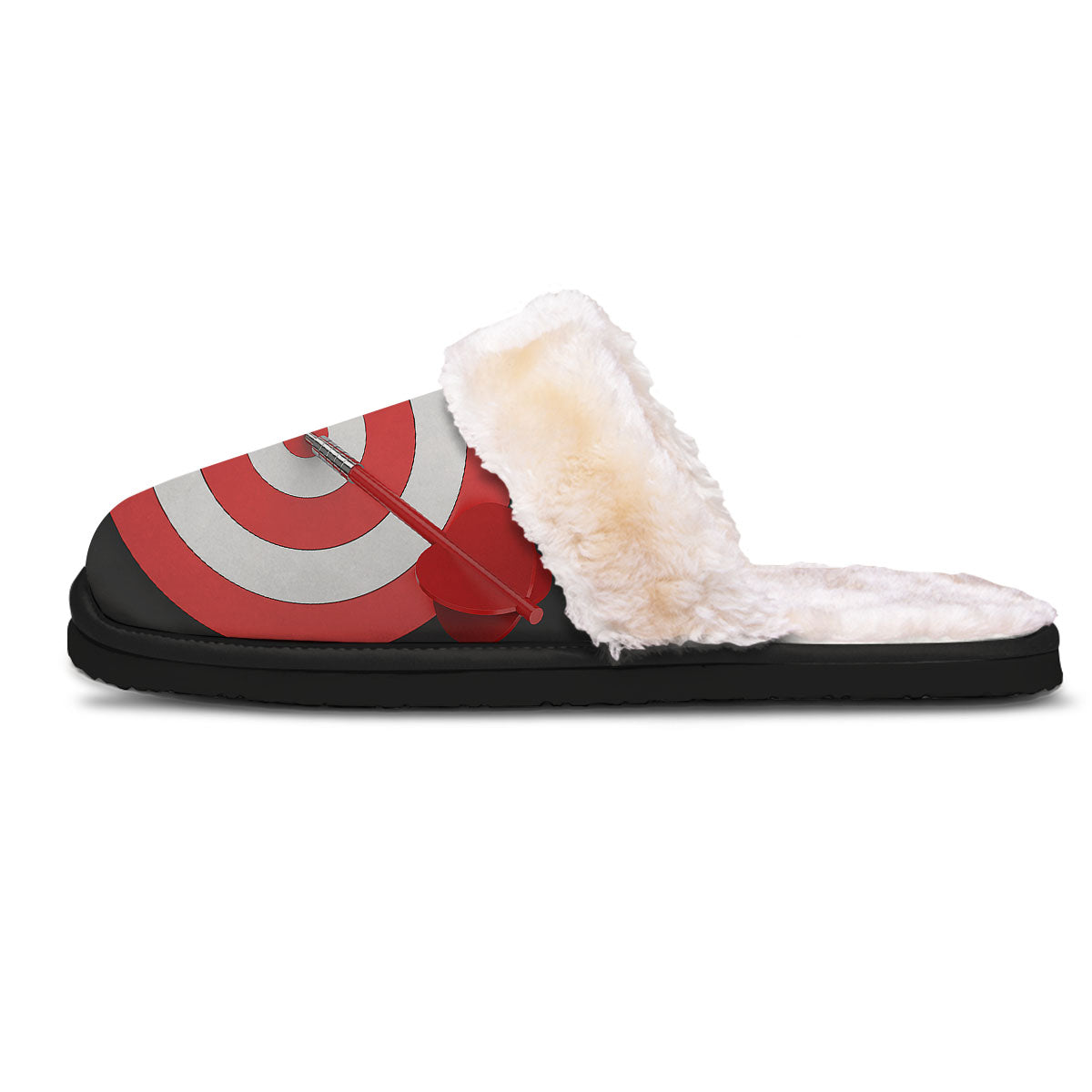 Bullseye Target White And Red Print Slippers-grizzshop
