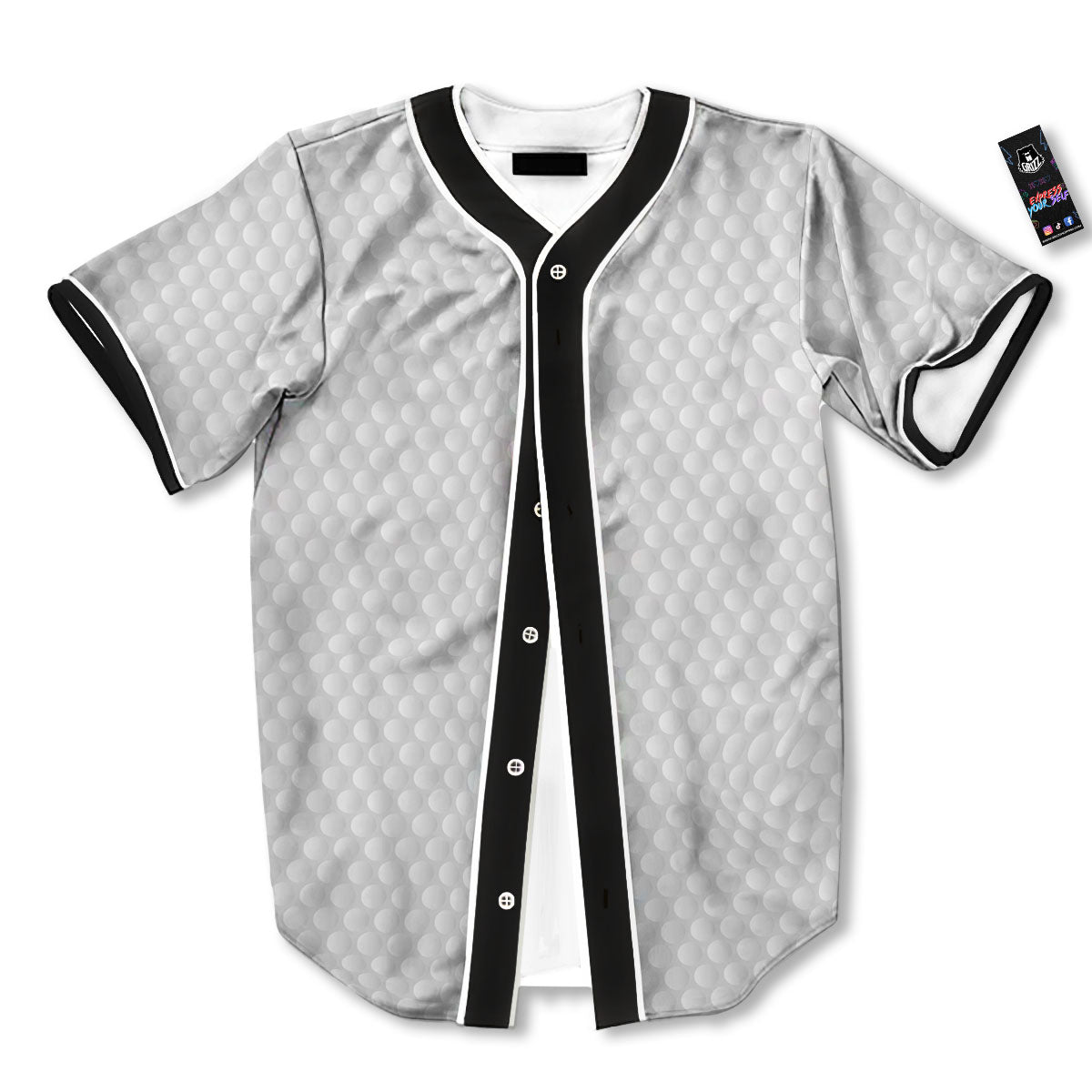 Bumps Texture Print Baseball Jersey-grizzshop