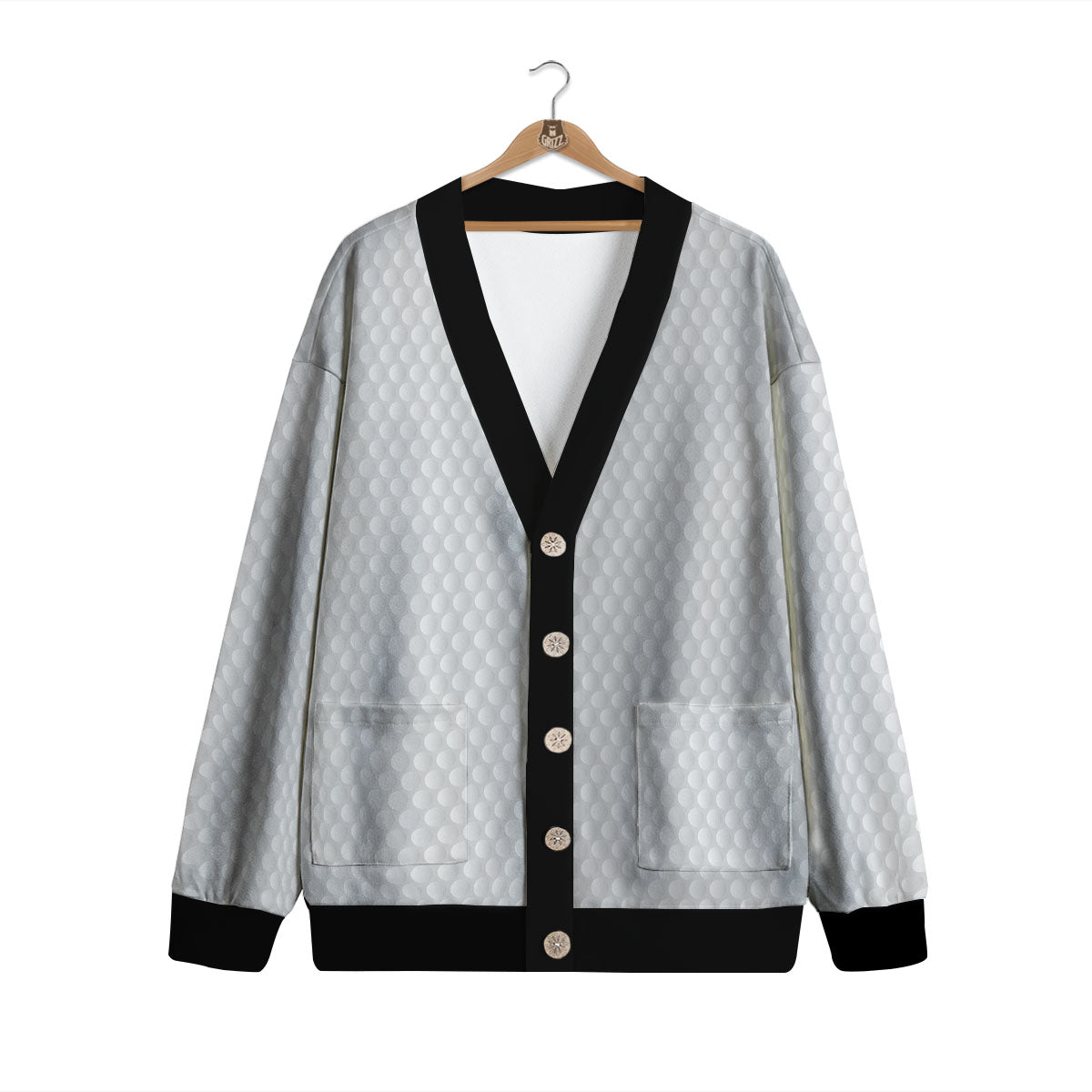 Bumps Texture Print Cardigan-grizzshop
