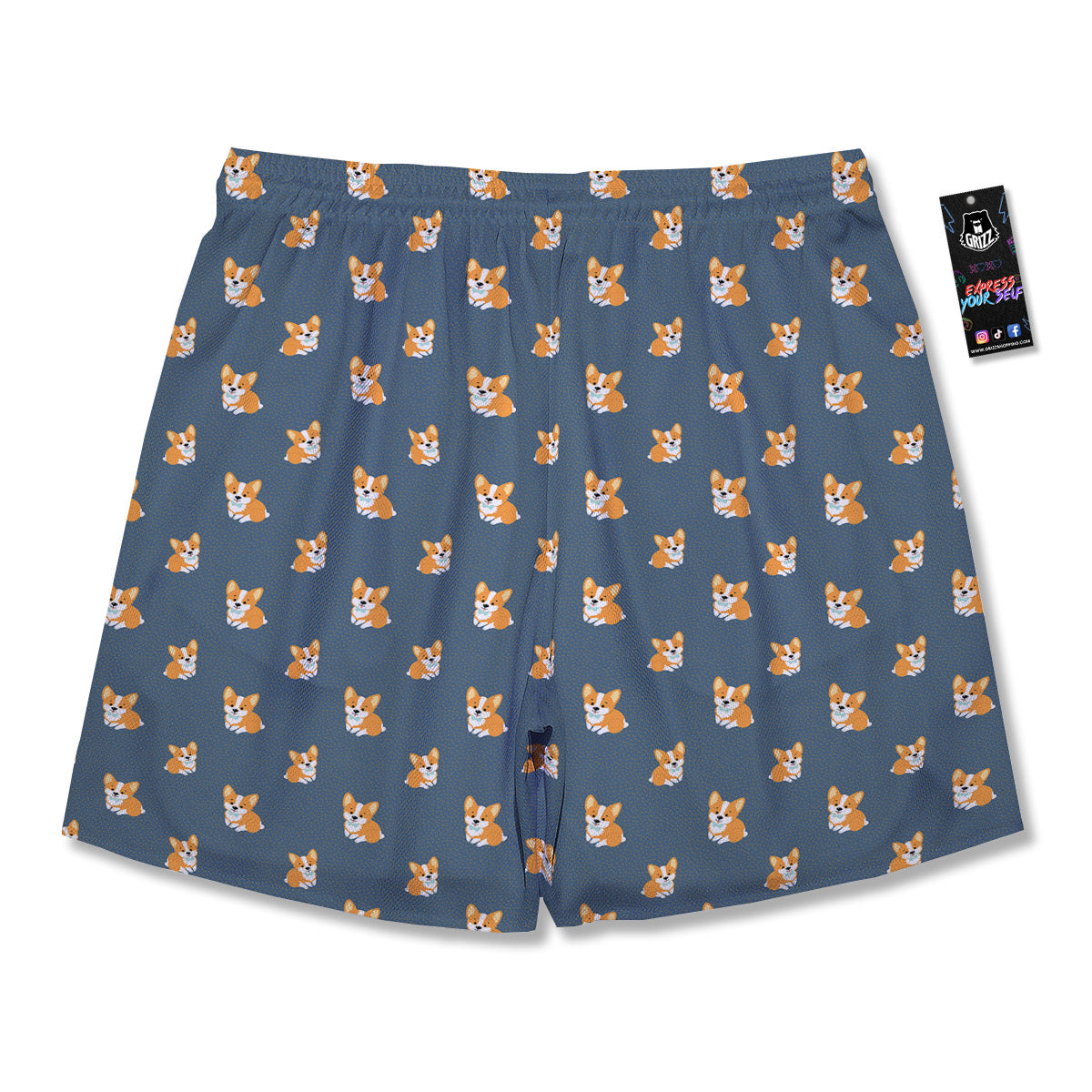 Bunny Corgi Print Pattern Men's Running Shorts-grizzshop