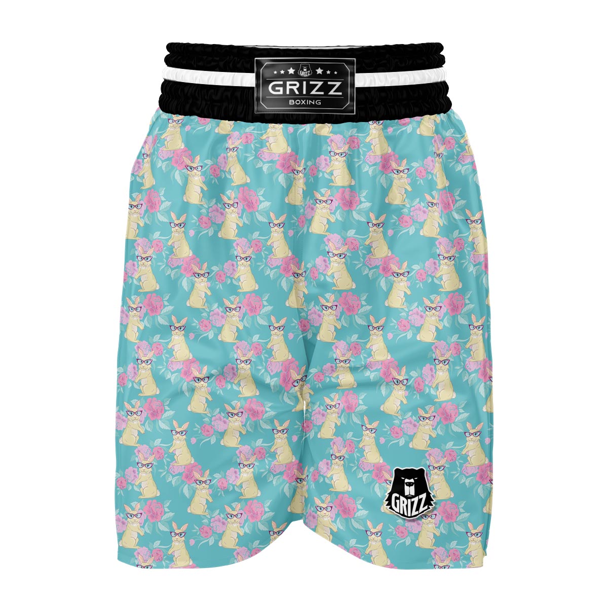 Bunny Rabbit Print Pattern Boxing Shorts-grizzshop