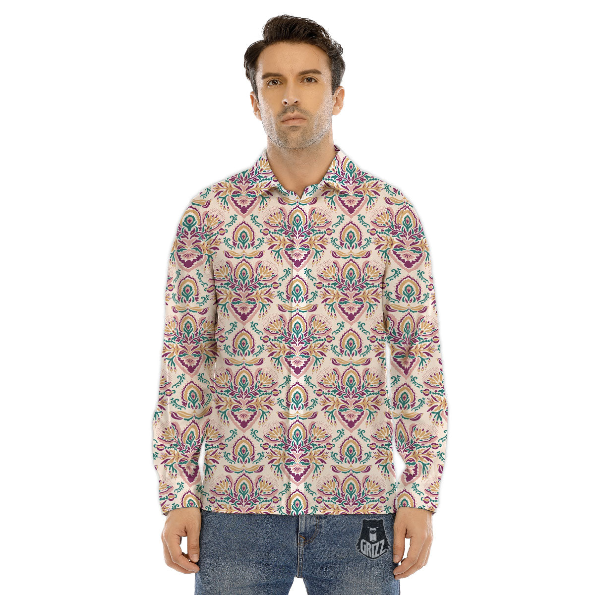Burning Apocalyptic Planet Earth Print Men's Dress Shirts-grizzshop