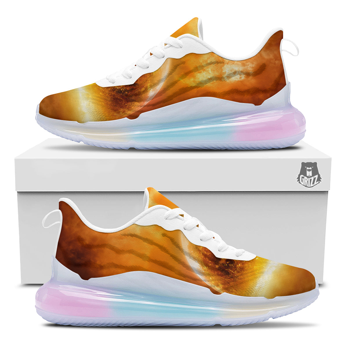 Burning Apocalyptic Planet Earth Print Running Sneakers-grizzshop