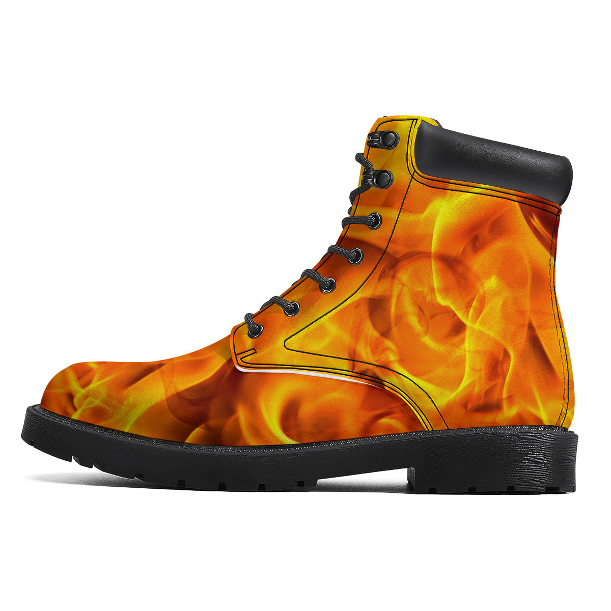 Burning Fire Flame Print Boots-grizzshop
