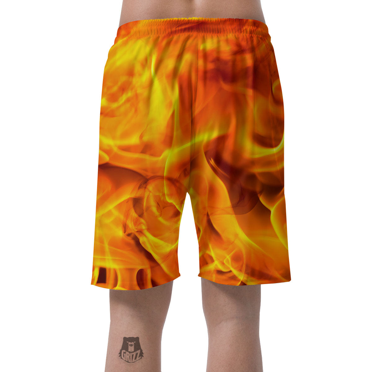 Burning Fire Flame Print Men's Shorts-grizzshop