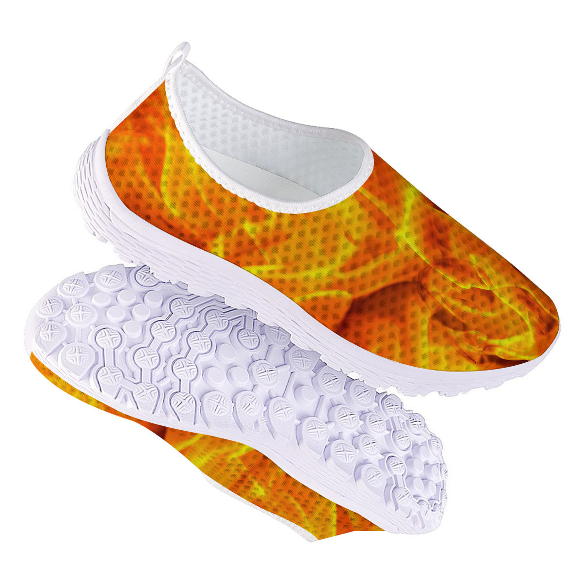 Burning Fire Flame Print Nurse Shoes-grizzshop