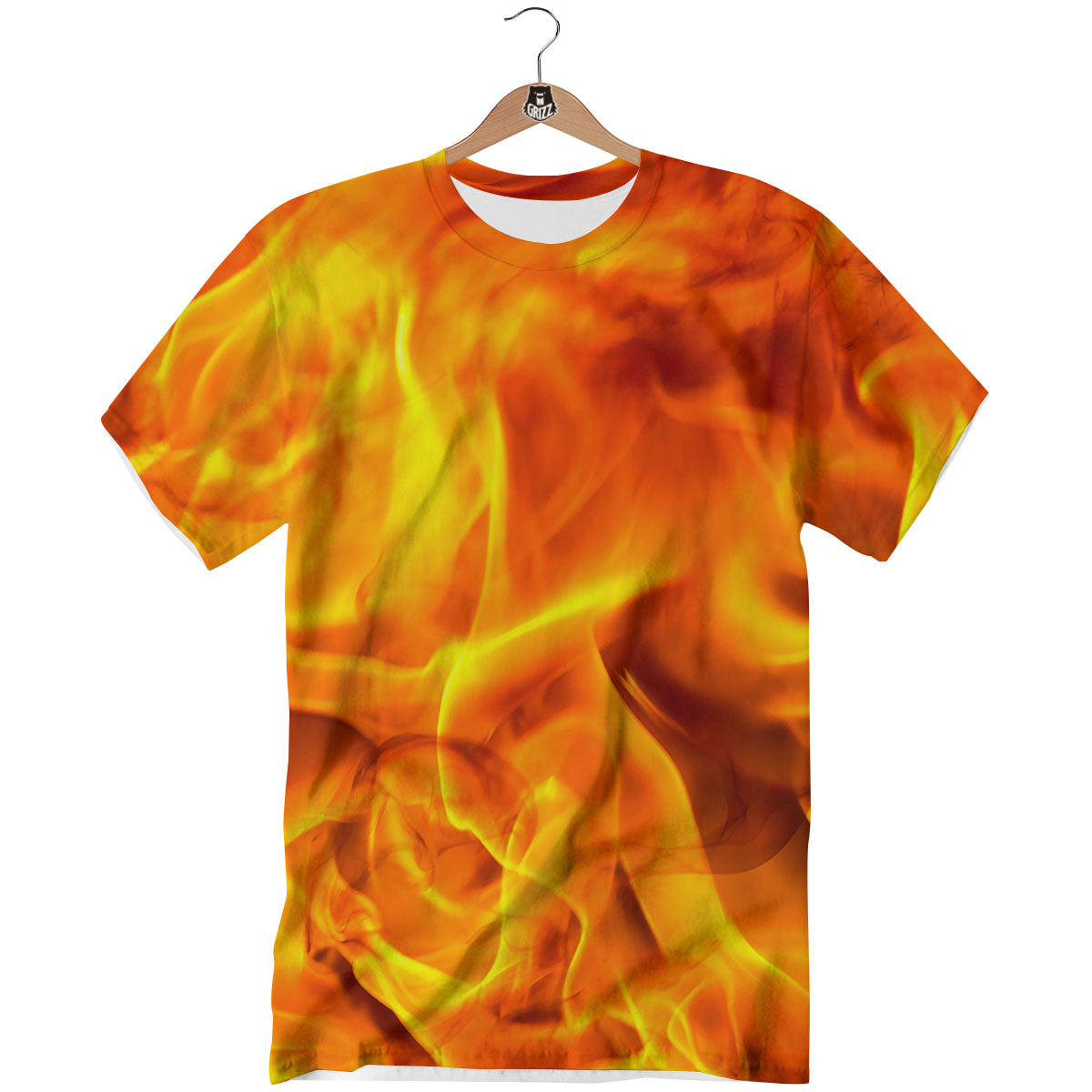 Burning Fire Flame Print T-Shirt-grizzshop