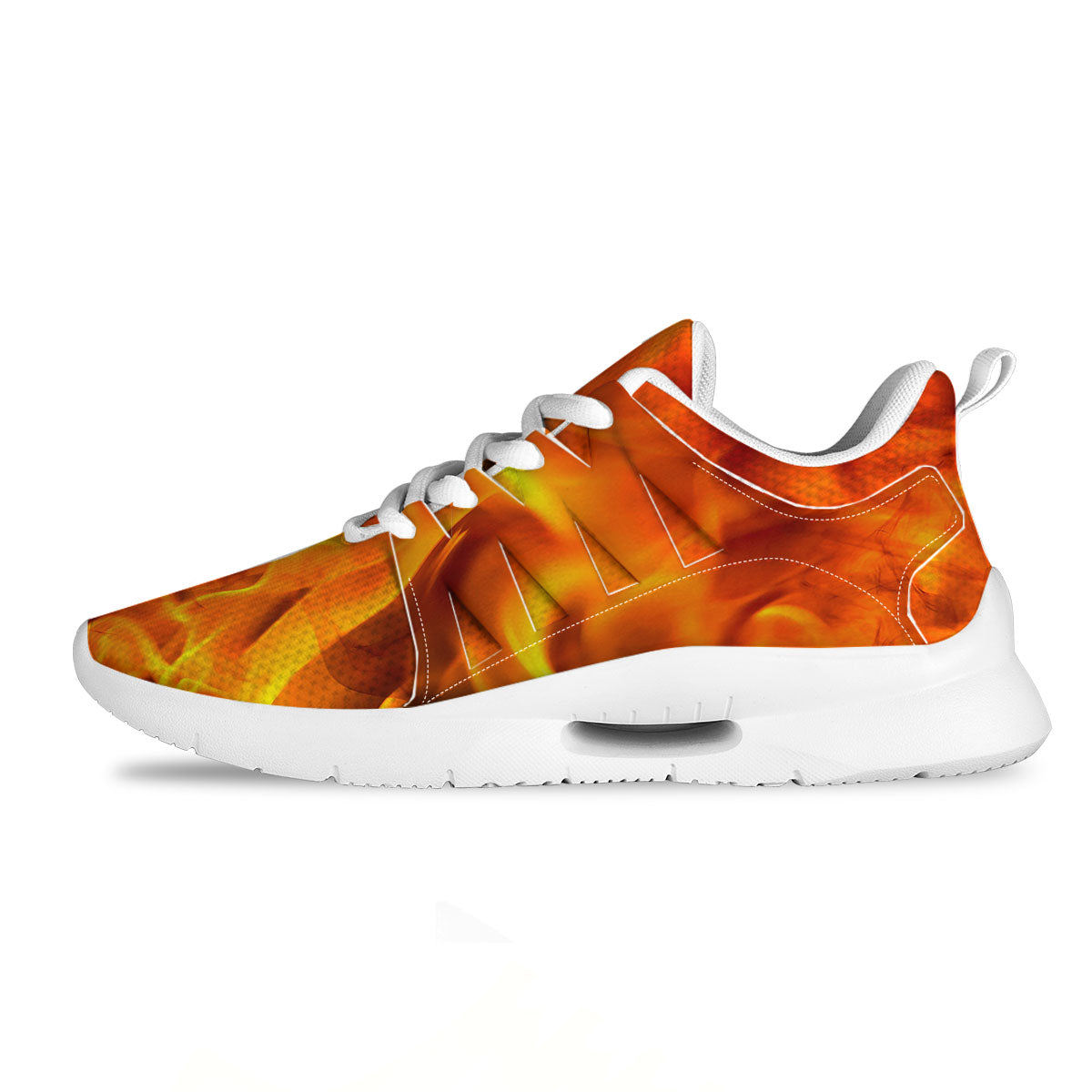 Burning Fire Flame Print Tennis Shoes-grizzshop